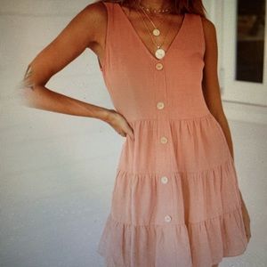 Cute simple loose pink dress